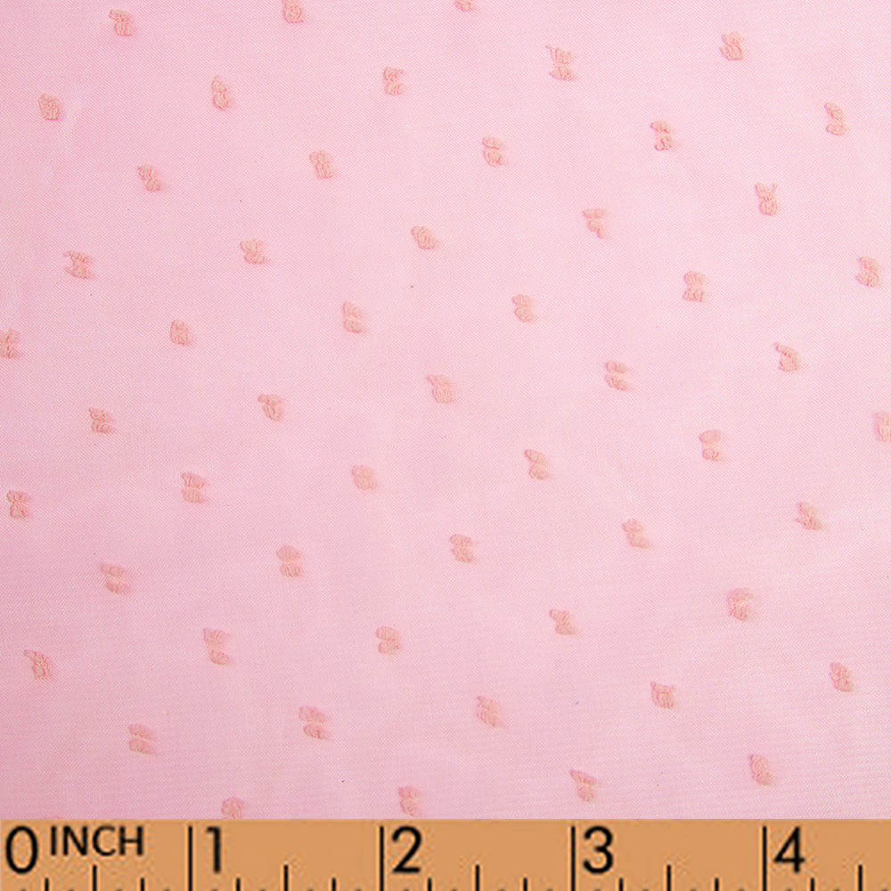 CF01- Pink swiss dot chiffon fabric